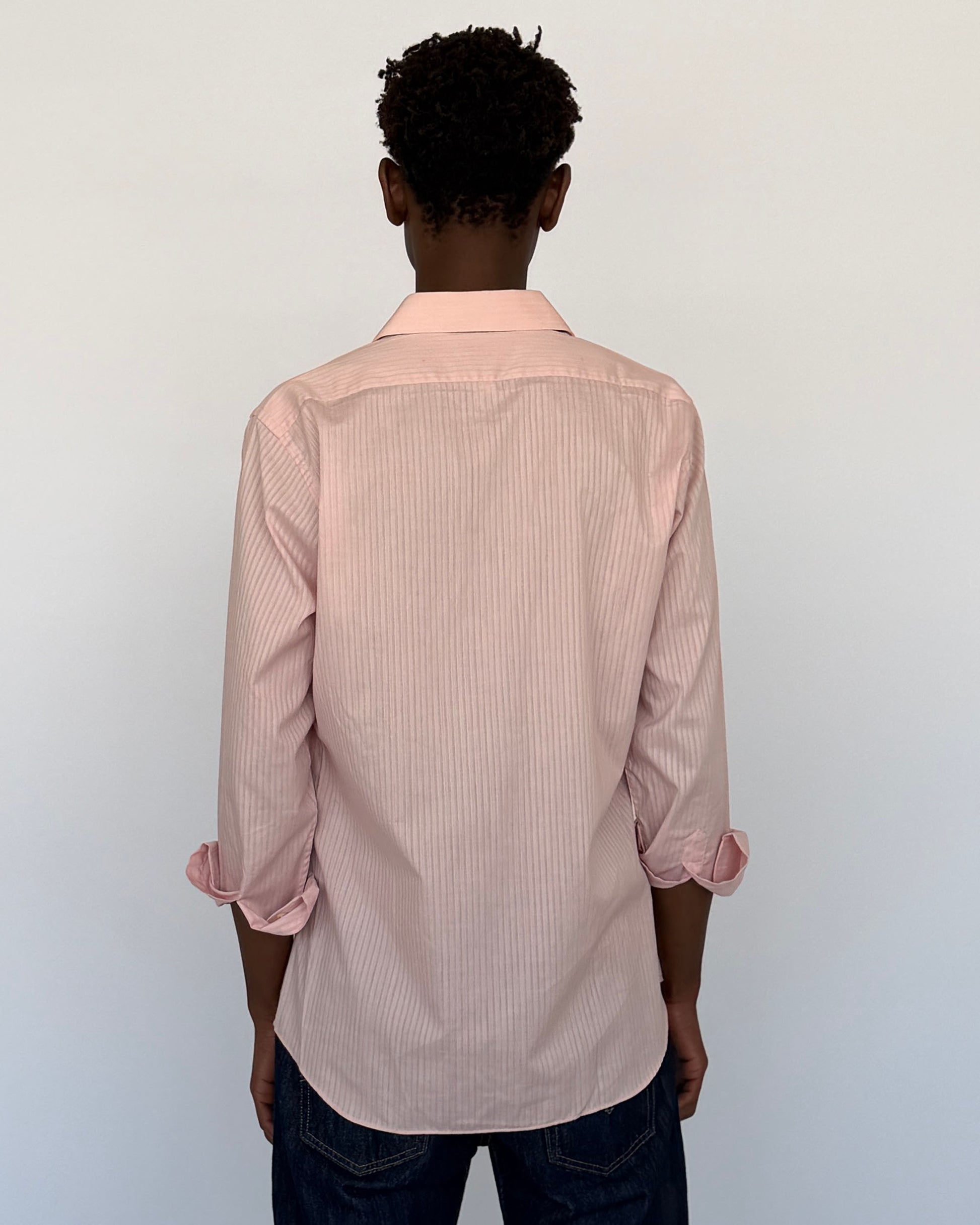 Back view of Yves Saint Laurent Pink Button Up