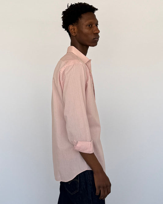 Side view of Yves Saint Laurent Pink Button Up