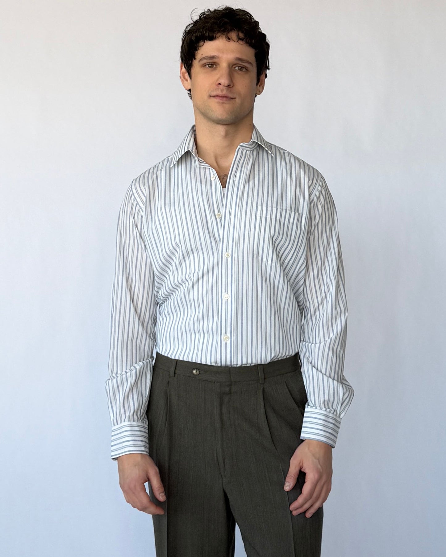 Vintage Yves Saint Laurent Striped Button Up