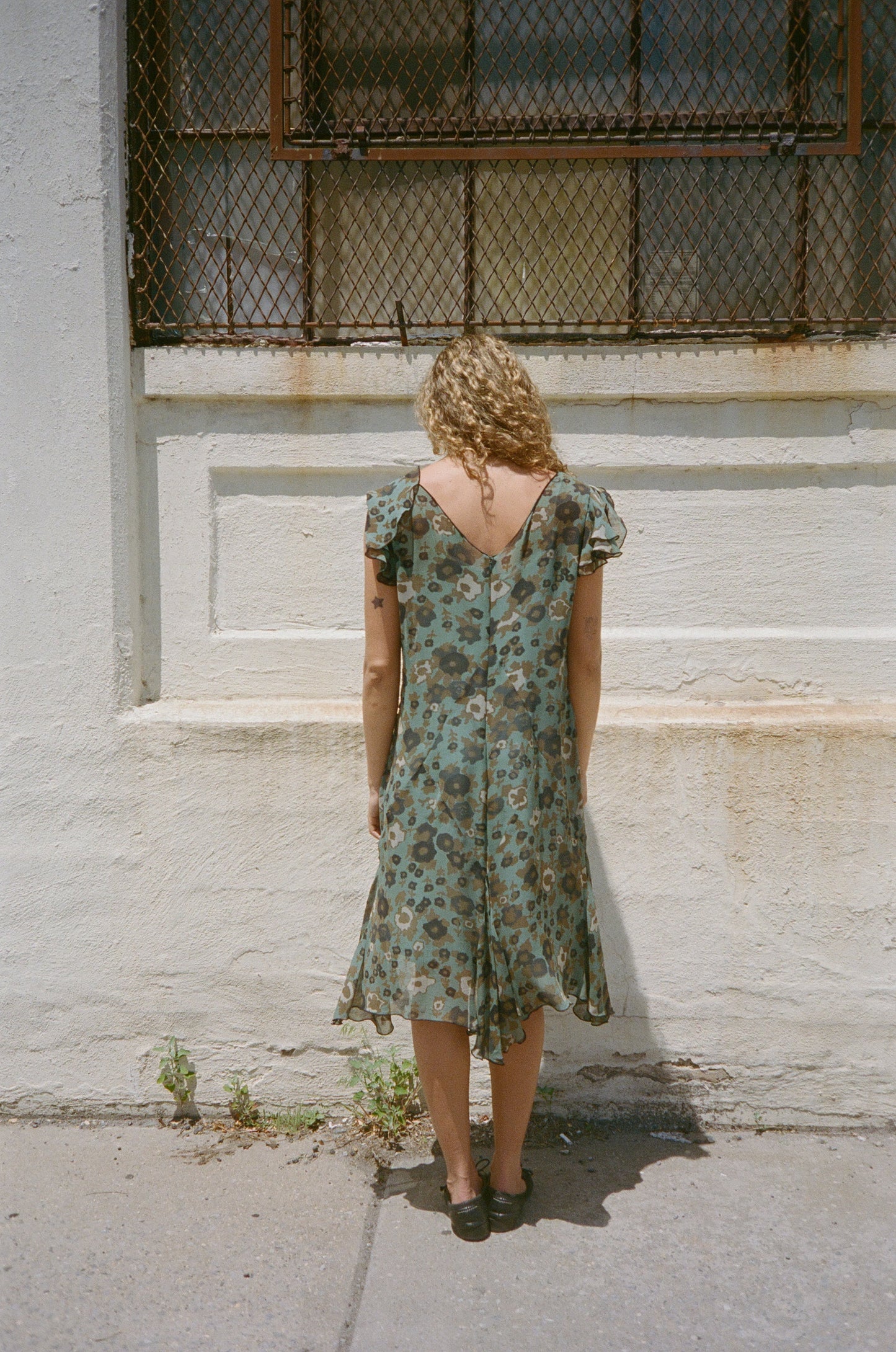 ANNA SUI FLORAL CHIFFON DRESS